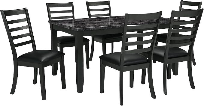 Home Furnishings Brandon Dining Table and 6 Chairs, Gray